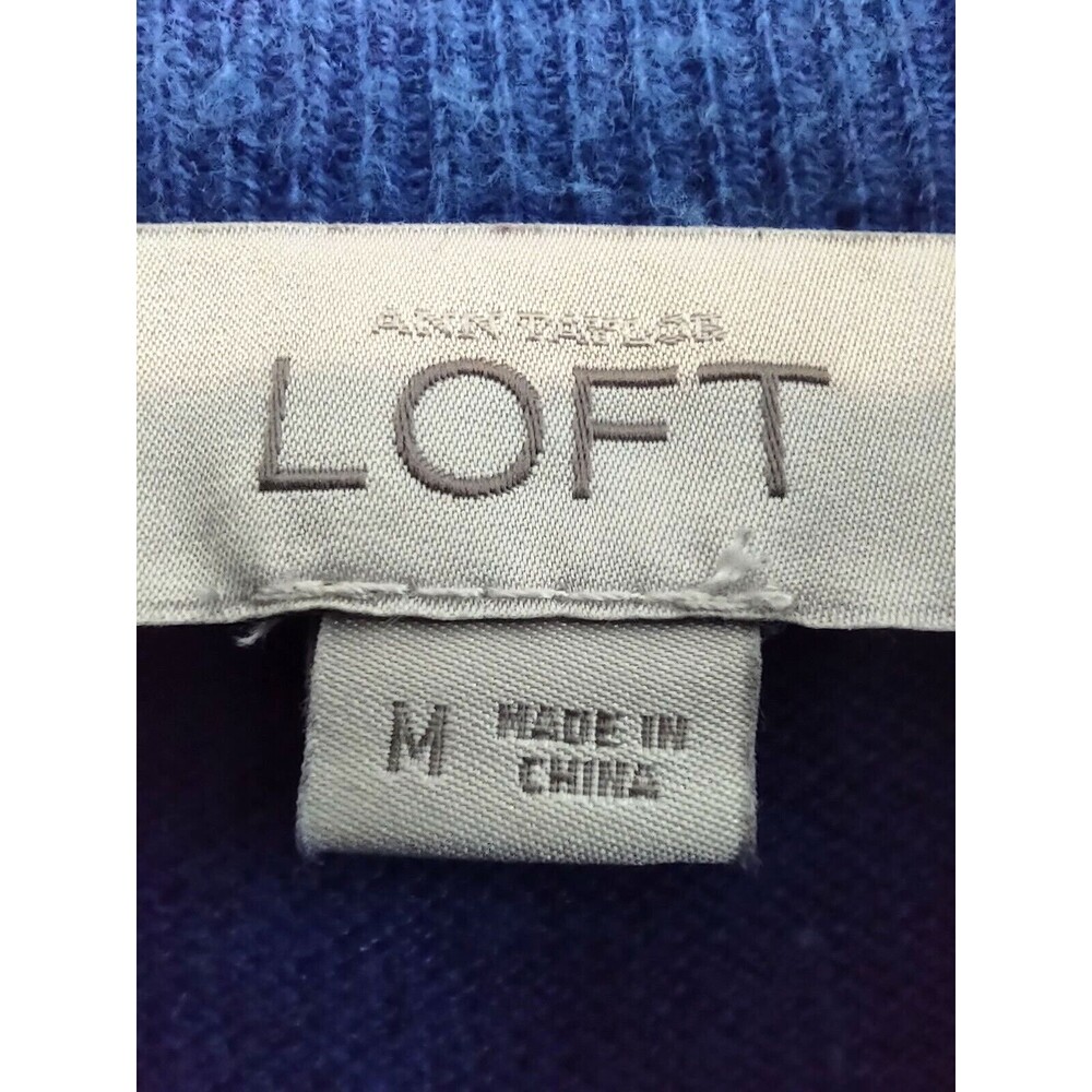 Ann Taylor Loft | Cobalt Royal Blue Women's Soft Cowl Neck Sweater Size M - Picture 2 of 7